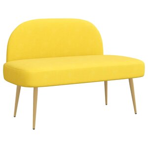 vidaXL Banc rembourré avec dossier Jaune clair 110 x 60 x 76 cm