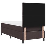 vidaXL Lit à ressorts avec matelas et LED marron foncé 90x200 cm en tissu