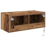 Meuble TV vidaXL avec lumières LED en vieux bois 80x35x31 cm