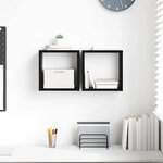 vidaXL Étagères murales avec étagère 2 Pièces Chêne noir 26 x 15 x 26 cm
