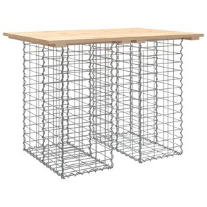 vidaXL Table de jardin Gabion Design 100x70x72 cm Bois massif Pin