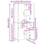 vidaXL Haut Armoire 2 Pièces Chêne artisanal Bois d'ingénierie et verre