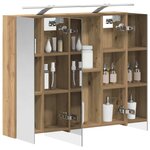 vidaXL Armoire Miroir de Salle de Bain Chêne artisan 80 x 14.5 x 70 cm