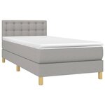 vidaXL Sommier à lattes de lit avec matelas et LED Gris clair 90x190cm