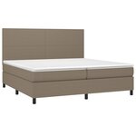 vidaXL Sommier à lattes de lit avec matelas Taupe 200x200 cm Tissu