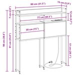 vidaXL Tête de lit de rangement Chêne fumé 80 cm Bois d'ingénierie