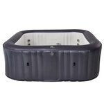 Spa gonflable carré hydrojets 6 places otium gris pvc armé 185x185cm