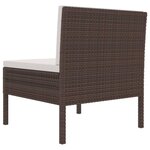 vidaXL Chaises de jardin lot de 3 avec coussins Résine tressée Marron