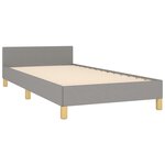 vidaXL Cadre de lit sans matelas avec tête de lit gris clair 90x190cm