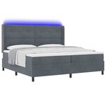 vidaXL Lit à ressorts avec matelas Gris foncé 200 x 200 cm Velours