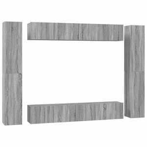 vidaXL Ensemble de meubles TV 10 Pièces Sonoma gris Bois d'ingénierie