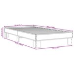vidaXL Cadre de lit chêne sonoma 90x190 cm bois d'ingénierie et métal