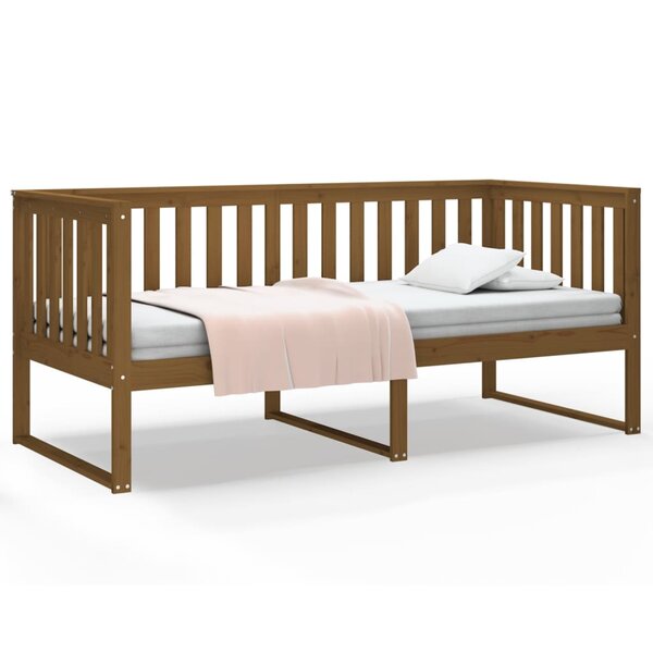 vidaXL Lit de jour sans matelas marron miel 100x200 cm bois pin massif