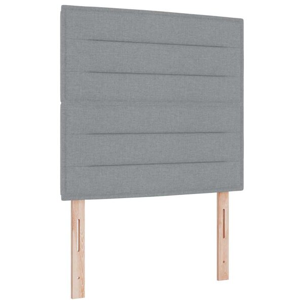 vidaXL Lit à ressorts avec matelas gris clair 100x200 cm tissu