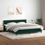 vidaXL Sommier à lattes de lit et matelas et LED vert foncé 180x210cm velours