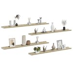 vidaXL Étagères murales 4 Pièces blanc et chêne sonoma 100x9x3 cm