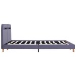 vidaXL Cadre de lit avec LED sans matelas gris clair tissu 160x200 cm