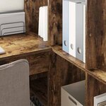 vidaXL Bureau d'angle avec étagère Chêne fumé 101 5 x 149 5 x 149 5 cm