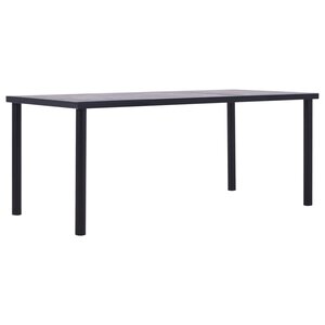 vidaXL Table à manger Noir et gris béton 200x100x75 cm MDF