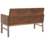 Banc banquette avec accoudoir 140 cm marron similicuir daim 02_0010828