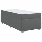 vidaXL Cadre de lit avec matelas Gris foncé 100 x 200 cm tissu