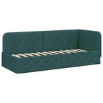 vidaXL Cadre de lit d'angle avec matelas Vert foncé 80 x 200 cm tissu