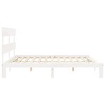 vidaXL Cadre de lit avec tête de lit blanc Super King Size bois massif