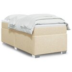 vidaXL Sommier à lattes de lit avec matelas Crème 100x200 cm Tissu