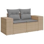 vidaXL Salon de jardin avec coussins 8 Pièces beige résine tressée acacia