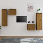 vidaXL Meubles TV 4 Pièces Marron miel Bois massif de pin