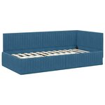 vidaXL Cadre de lit d'angle avec tête de lit Bleu 100 x 200 cm Velours