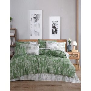 Parure de lit - housse de couette 220 x 240 + 2 taies d'oreiller 60 x 60 coton renforcé - Vert