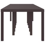 vidaXL Table de Jardin Marron 350 x 100 x 74 cm polyrotin