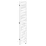 vidaXL Cloison de séparation 4 panneaux blanc bois de paulownia massif