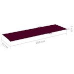 vidaXL Chaise longue avec coussin bordeaux Bois de pin imprégné