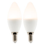 Lot de 2 ampoules LED flamme 5 2W E14 470lm 2700K (Blanc chaud)