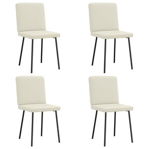 vidaXL Chaises à manger lot de 4 Crème Velours