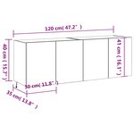 vidaXL Meubles TV muraux et lumières LED 2Pièces chêne fumé 60x35x41 cm