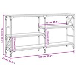 vidaXL Table console noir 150x29x76 5 cm bois d'ingénierie