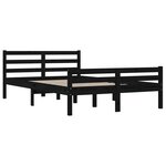 vidaXL Cadre de lit sans matelas noir bois massif 120x200 cm