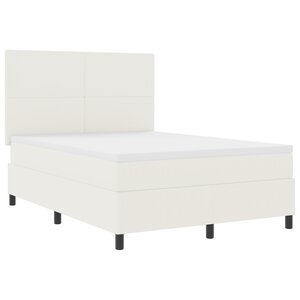 vidaXL Lit à sommier avec matelas crème 140x200 cm en tissu corduroy