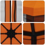 vidaXL Abri de jardin avec parois 3 x 3 m Orange Polyester et Acier