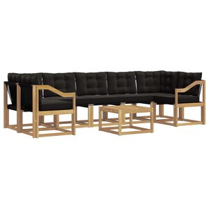vidaXL Ensemble de canapés d'extérieur 8 Pièces Blanc et noir