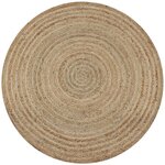 vidaXL Tapis Jute tressé 90 cm rond