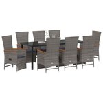 vidaXL Ensemble de salle à manger pour jardin 9 Pièces Gris polyrotin
