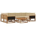 vidaXL Ensemble de canapés d'extérieur 7 Pièces Naturel et Beige