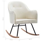 vidaXL Chaise à bascule Blanc crème Velours