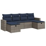 vidaXL Salon de jardin 6 Pièces avec coussins gris résine tressée