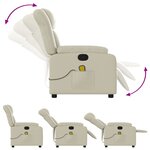 vidaXL Fauteuil de massage inclinable crème similicuir