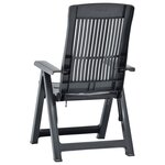 vidaXL Chaises inclinables de jardin lot de 2 Plastique Anthracite